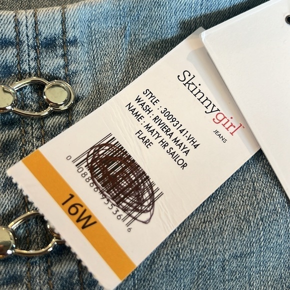 WJ2. NWT Skinnygirl Jeans Maty High Rise Sailor Flare Riviera Maya Wash 16W - Picture 5 of 5